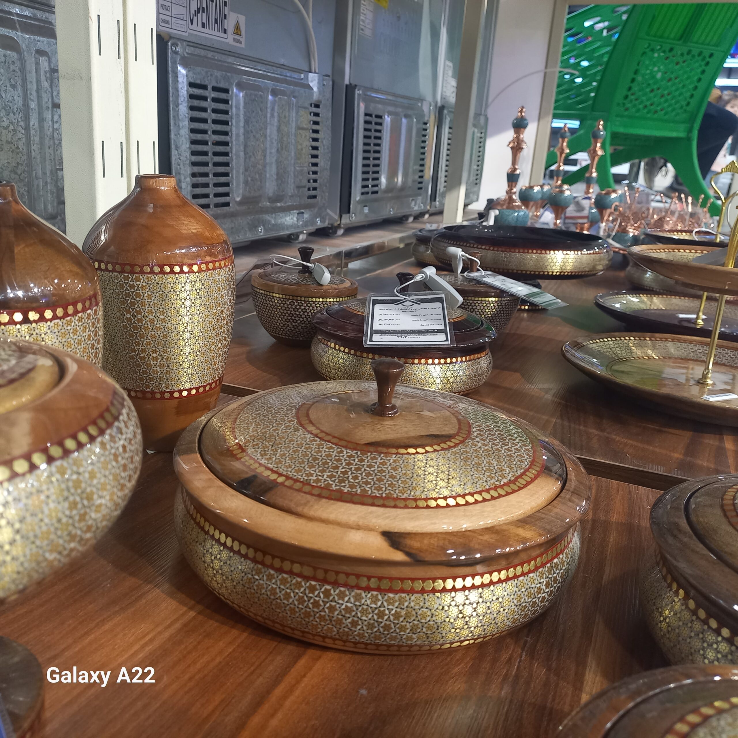 Traditional Persian wooden handicrafts Isfahan Ladomira marketplace
