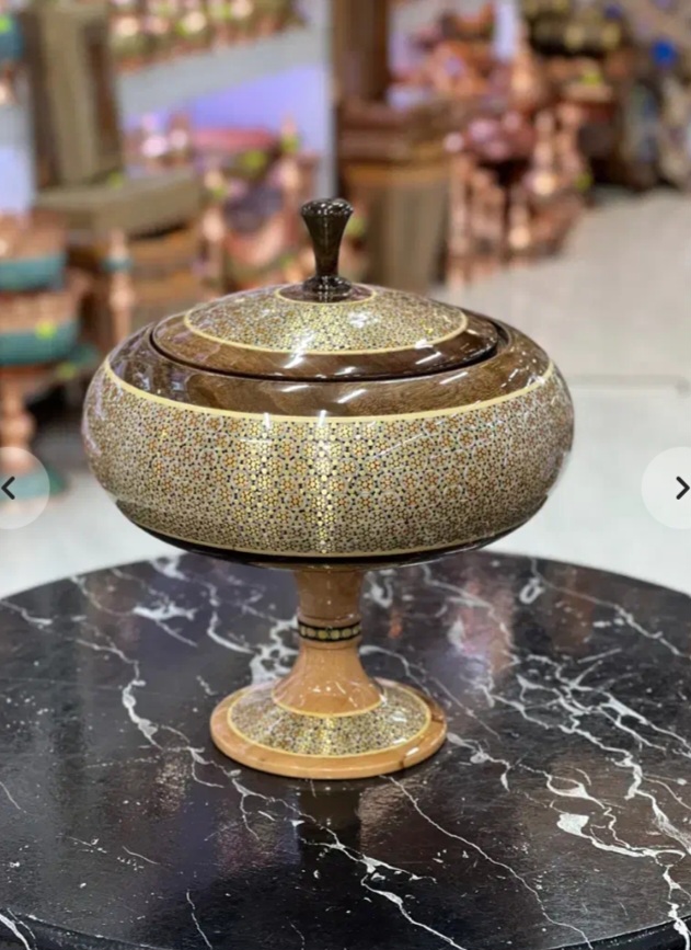 Handmade wooden serving dishes and trays from Isfahan Iran Ladomira